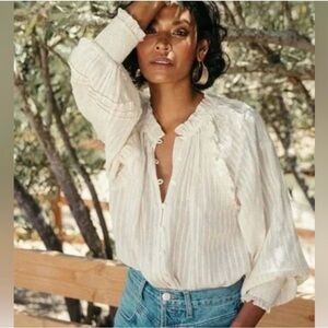 Cleobella Cream Ruffled Blouse